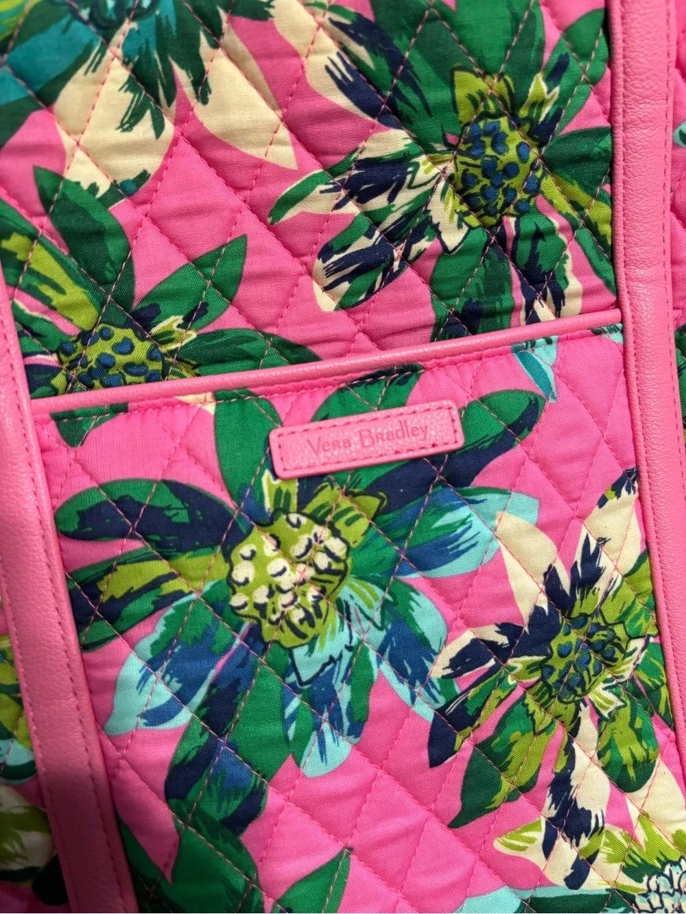 Vera Bradley Magenta Pink Floral Quilted Tote